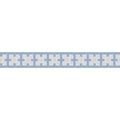 Bloom Border Cool Accent Glass Mosaic Tile - 117.5 in. x 4 in. Glass Wall and Light Residential Floor Mosaic Tile