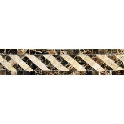 Emperador 2 in. x 8 in. Polished Marble Listello Floor and Wall Tile (10 pieces / case)