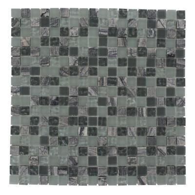 Paris Rain Blend Squares 12 in. x 12 in. x 8 mm Glass Floor and Wall Tile