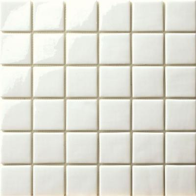 12.5 in. x 12.5 in. Capri Bianco Glossy Glass Tile-DISCONTINUED