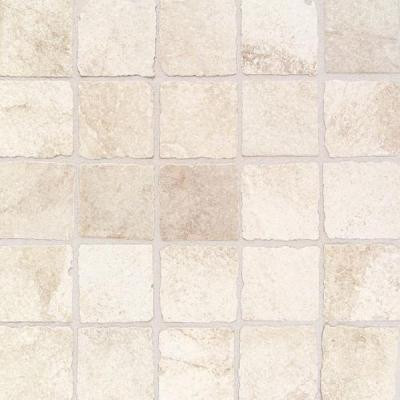 Portenza Bianco Ghiaccio 13-3/4 in. x 13-3/4 in. x 8 mm Porcelain Mosaic Floor and Wall Tile