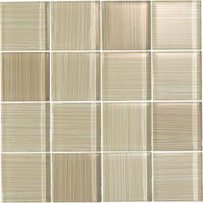 Brushstrokes Chiarro-1502-3 Mosaic Glass Mesh Mounted - 4 in. x 4 in. Tile Sample-DISCONTINUED