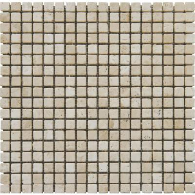Tuscany Beige 12 in. x 12 in. x 10 mm Tumbled Travertine Mesh-Mounted Mosaic Tile (10 sq. ft. / case)