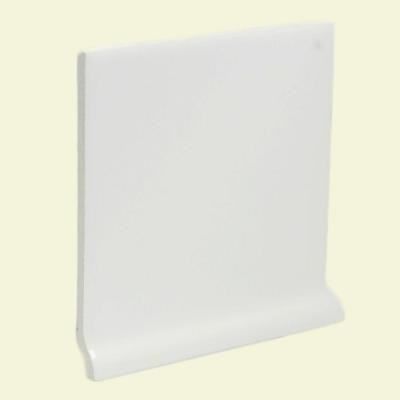Color Collection Bright White Ice 4-1/4 in. x 4-1/4 in. Ceramic Stackable Left Cove Base Wall Tile-DISCONTINUED