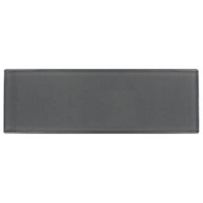 Contempo Smoke Gray Polished 4 in. x 12 in. x 8 mm Glass Subway Tile