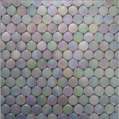 Aspen-1470 Penny Round Milk Glass Mesh Mounted Floor and Wall Tile - 3 in. x 3 in. Tile Sample