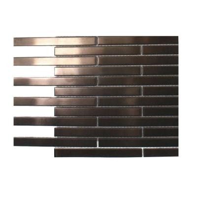 Metal Rouge Stainless Steel 1/2 in. x 4 in. Stick Brick Tiles - 6 in. x 6 in. x 8 mm Floor and Wall Tile Sample