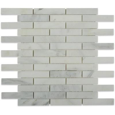 Oriental Sculpture 12 in. x 12 in.x 8 mm Marble Mosaic Floor and Wall Tile