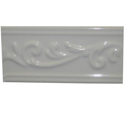 Color Collection 3 in. x 6 in. Bright Ivory Snow White Ceramic Listel Wall Tile