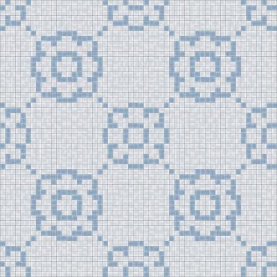 Flourish Cool Motif 24 in. x 24 in. Glass Wall and Light Residential Floor Mosaic Tile