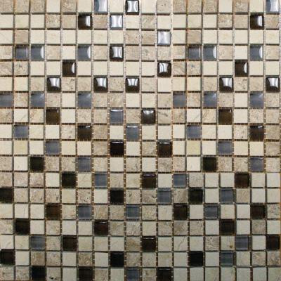 Cafe Noche 12 in. x 12 in. x 8 mm Glass Stone Mesh-Mounted Mosaic Tile (10 sq. ft. / case)