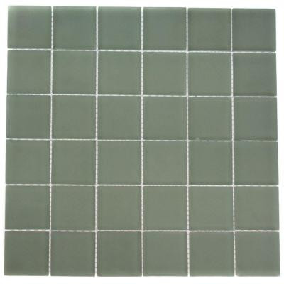 Contempo Seafoam Frosted 12 in. x 12 in. x 8 mm Glass floor and Wall Tile
