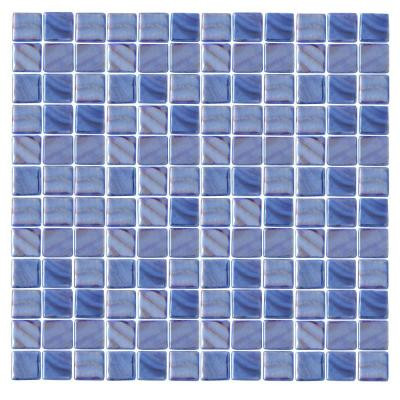 Irridecentz I-Blue-1414 Mosaic Recycled Glass 12 in. x 12 in. Mesh Mounted Tile (5 sq. ft.)