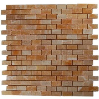 Honey Onyx Brick 12 in. x 12 in. Marble Floor and Wall Tile-DISCONTINUED