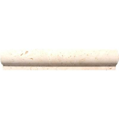 Ivory 2 in. x 12 in. Travertine Rail Molding Wall Tile