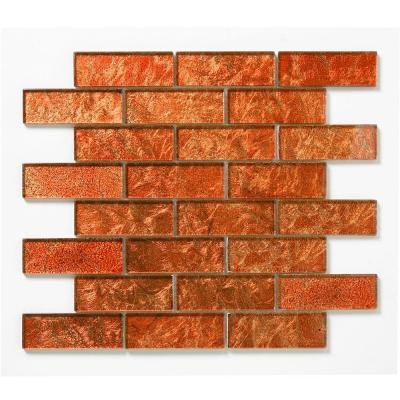 Folia Glass Tamarind 12 in. x 12 in. Red Mesh-Mounted Mosaic Wall Tile (10 sq. ft./case)