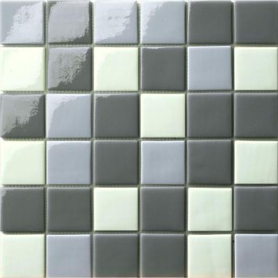 12.5 in. x 12.5 in. Capri Grigio Mix Glossy Glass Tile-DISCONTINUED