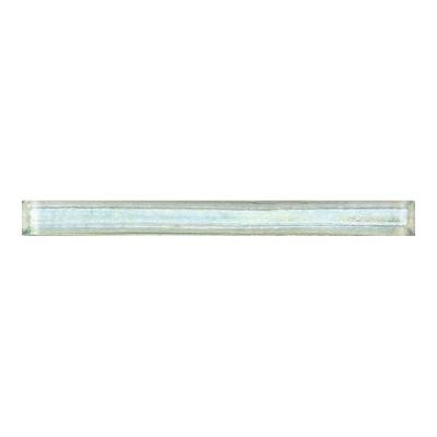 Cristallo Glass Aquamarine 3/4 in. x 8 in. Glass Pencil Accent Wall Tile