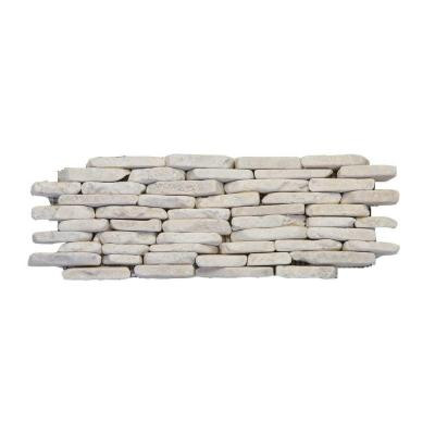 Standing Pebbles Pavilion 4 in. x 12 in. Stone Pebble Mosaic Marble Wall Tile (5 sq. ft. / case)