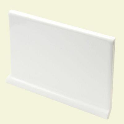 Color Collection Bright White Ice 4-1/4 in. x 6 in. Ceramic Cove Base Wall Tile