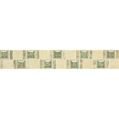 Stone Decorative Accents Crackle Fantasy 1-7/8 in. x 12 in. Marble with Crackled Glass Accent Wall Tile