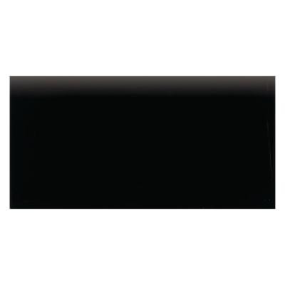 Modern Dimensions 2-1/8 in. x 8-1/2 in. Matte Black Ceramic Bullnose Wall Tile-DISCONTINUED