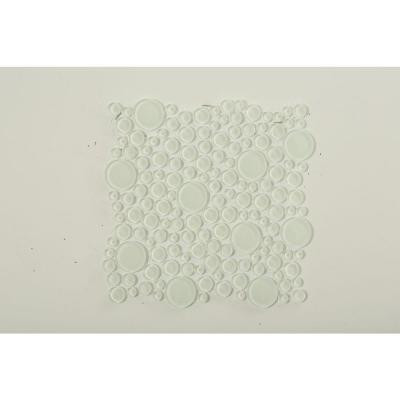 Contempo Bright White Circles 12 in. x 12 in. x 8 mm Glass Floor and Wall Tile