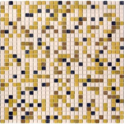 12.8 in. x 12.8 in. Venice Golden Sand Mix Frosted Glass Tile-DISCONTINUED
