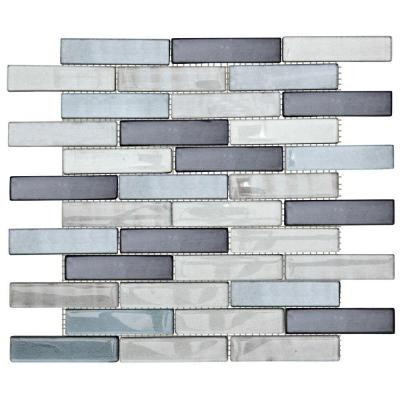 Sterling Silver 12 in. x 13.75 in. x 8 mm Glass Mosaic Wall Tile