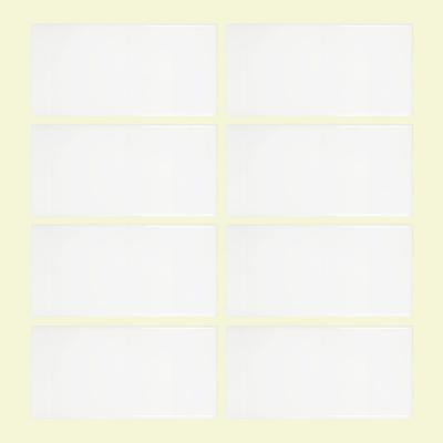 Allegro 3 in. x 6 in. White Ceramic Wall Tile (8 pieces/1 pack)