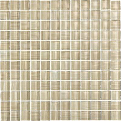 Brushstrokes Chiarro-1502 Mosaic Glass Mesh Mounted - 4 in. x 4 in. Tile Sample-DISCONTINUED