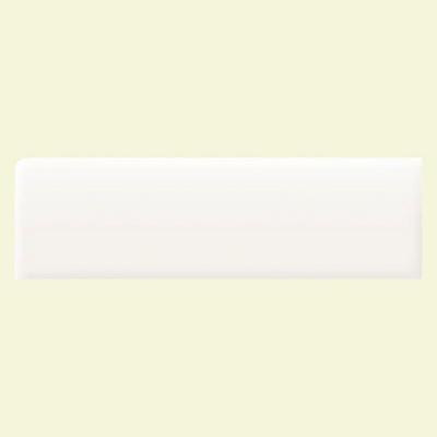 Modern Dimensions 2-1/8 in. x 8-1/2 in. Matte Arctic White Ceramic Bullnose Wall Tile-DISCONTINUED