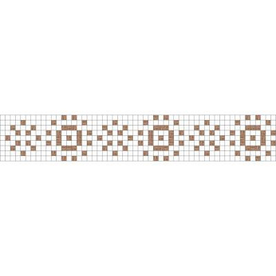 Jubilation Copper Border 117.5 in. x 4 in. Glass Wall and Light Residential Floor Mosaic Tile