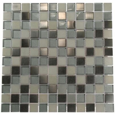1 in. x 1 in. Squares Marble And Glass Tiles-DISCONTINUED
