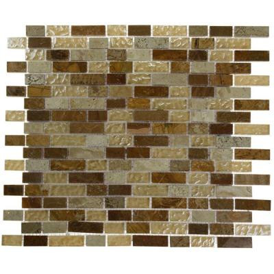 Desert Blend Marble and Glass 12 in. x 12 in. x 8 mm Mosaic Floor and Wall Tile