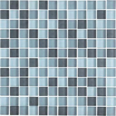 Color Blends Gris Neblina-1600-M Matte Mosaic Glass Mesh Mounted Tile - 4 in. x 4 in. Tile Sample-DISCONTINUED