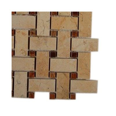 Basket Braid Jerusalem Gold and Wood Onyx Stone Mosaic Floor and Wall Tile - 6 in. x 6 in. Floor and Wall Tile Sample