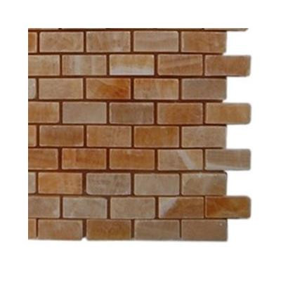 Honey Onyx Brick Marble Floor and Wall Tile - 6 in. x 6 in. Tile Sample-DISCONTINUED