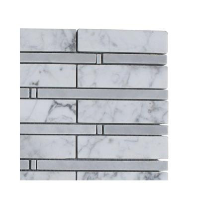 Elder White Carrera and Light Bardiglio Marble Floor and Wall Tile - 6 in. x 6 in. Tile Sample-DISCONTINUED