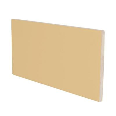Color Collection Bright Camel 3 in. x 6 in. Ceramic Surface Bullnose Wall Tile-DISCONTINUED