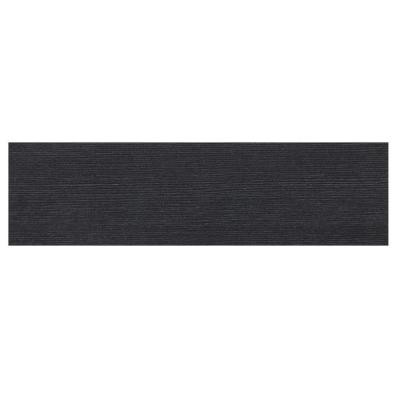 Identity Twilight Black Grooved 4 in. x 24 in. Polished Porcelain Bullnose Floor and Wall Tile