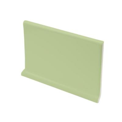 Color Collection Matt Spring Green 4 in. x 6 in. Ceramic Cove Base Wall Tile-DISCONTINUED