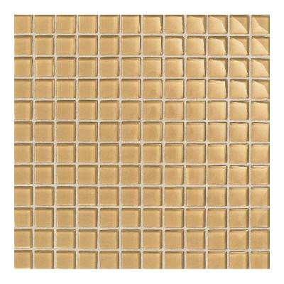 Maracas Golden Rod 12 in. x 12 in. 8mm Glass Mesh Mounted Mosaic Wall Tile (10 sq. ft. / case)-DISCONTINUED