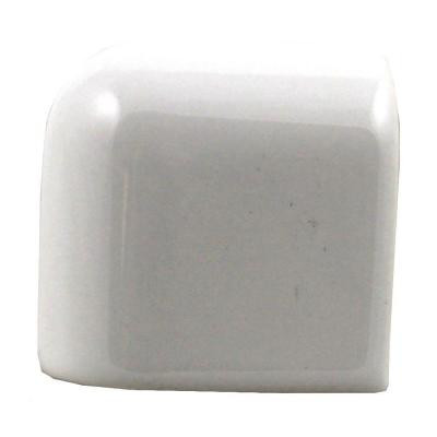 Semi-Gloss White 2 in. x 2 in. Ceramic Mudcap Bullnose Outside Corner Wall Tile