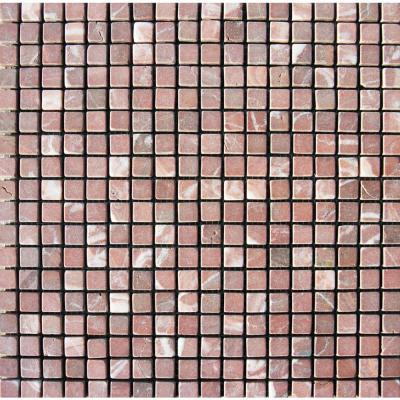 Rojo Alicante 12 in. x 12 in. x 10 mm Tumbled Marble Mesh-Mounted Mosaic Tile (10 sq. ft. / case)