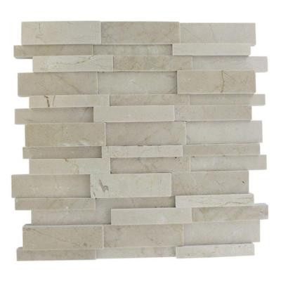 Dimension 3D Brick Crema Marfil Pattern 12 in. x 12 in.x 8 mm Mosaic Floor and Wall Tile