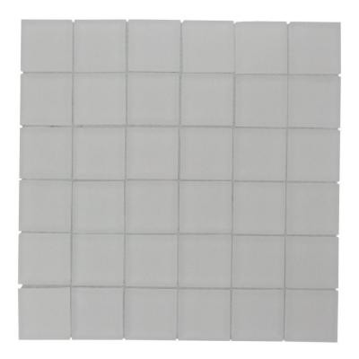 Contempo 4 in. x 12 in. Natural White Frosted Glass Tile-DISCONTINUED