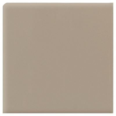 Semi-Gloss Uptown Taupe 4-1/4 in. x 4-1/4 in. Ceramic Bullnose Corner Wall Tile