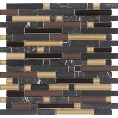 Varietals Pinot Noir-1655 Stone And Glass Blend 12 in. x 12 in. Mesh Mounted Floor & Wall Tile (5 sq. ft.)