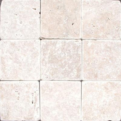 Noche 4 in. x 4 in. Tumbled Travertine Floor and Wall Tile (1 sq. ft. / case)